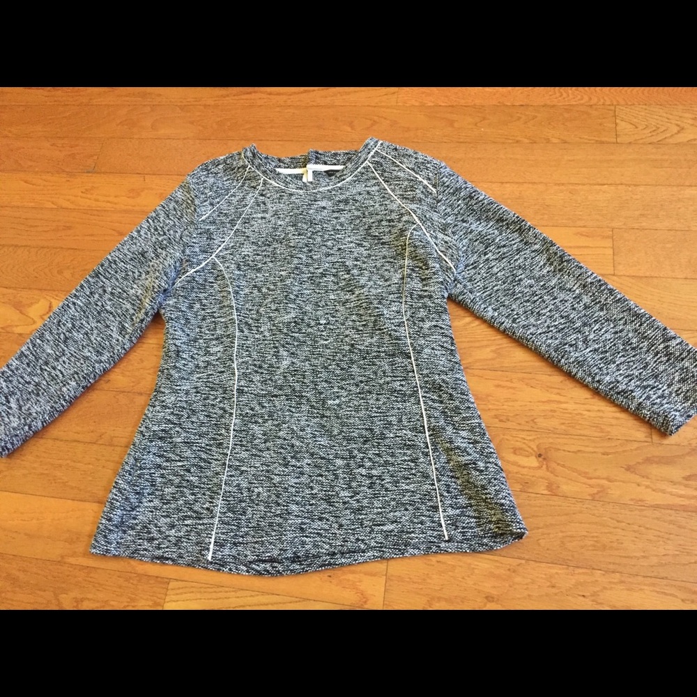 Ann Taylor sweater top elegant piping detail